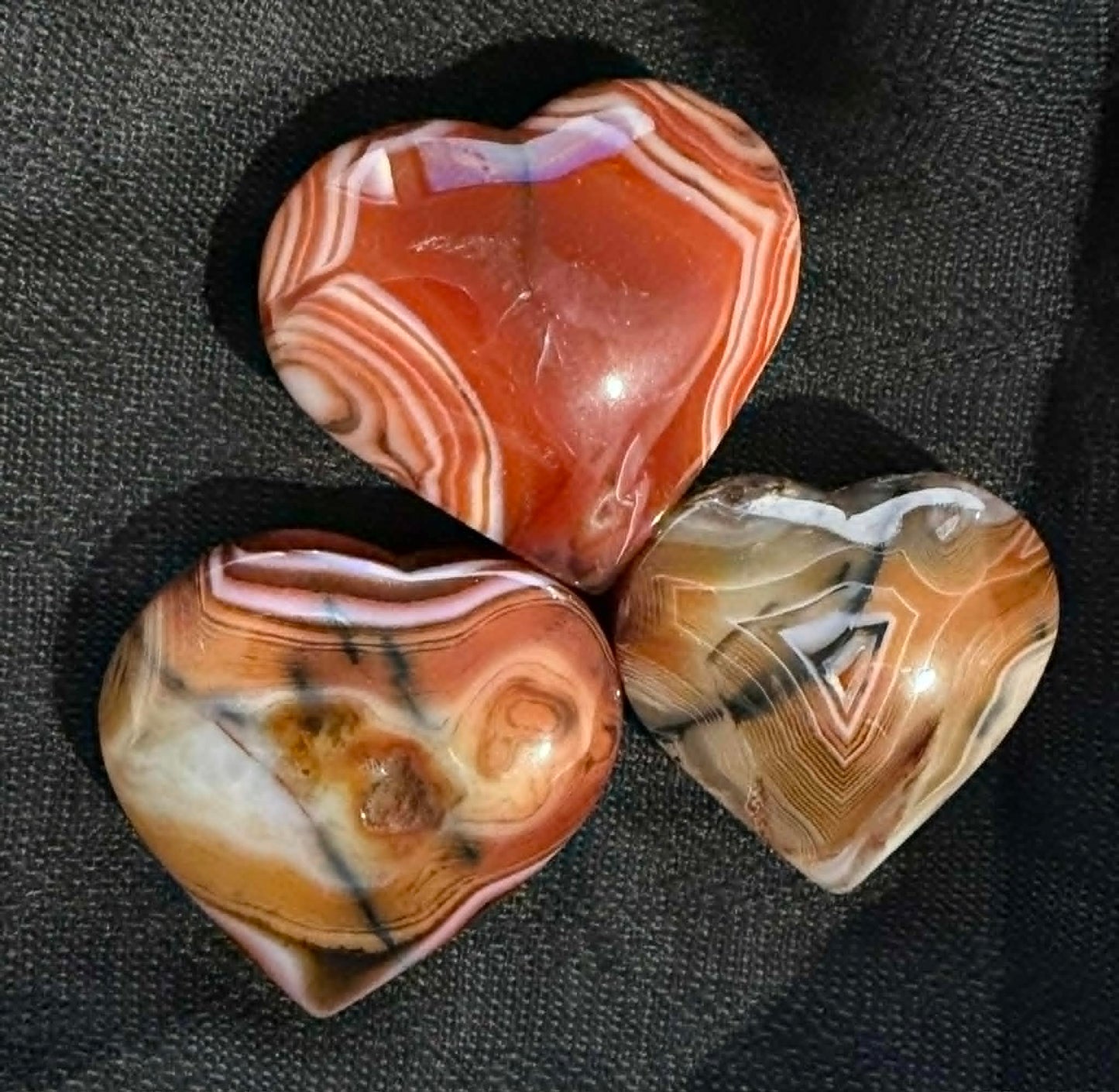 Botswana Agate Hearts
