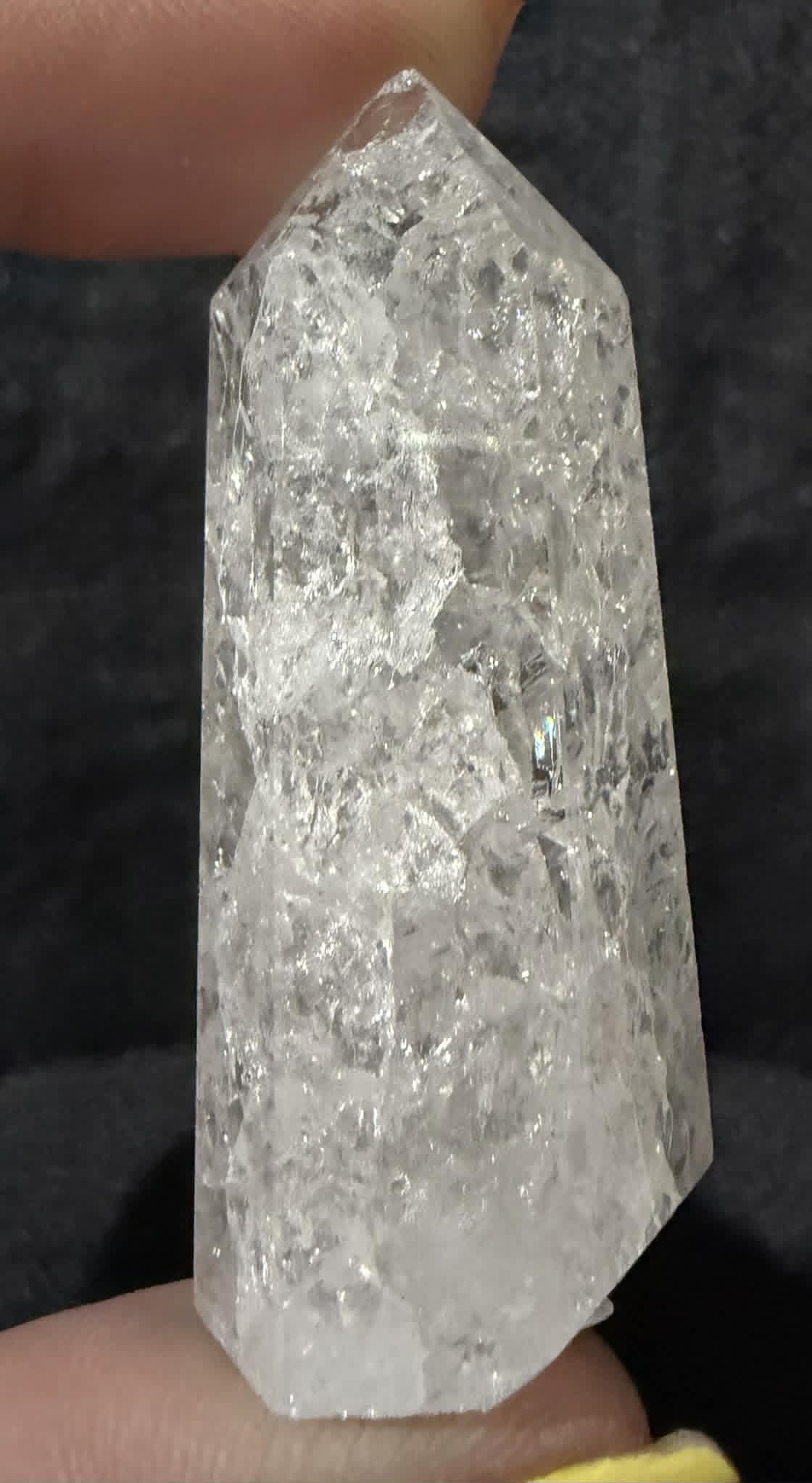 High-Quality Clear Quartz Tower with Rainbow