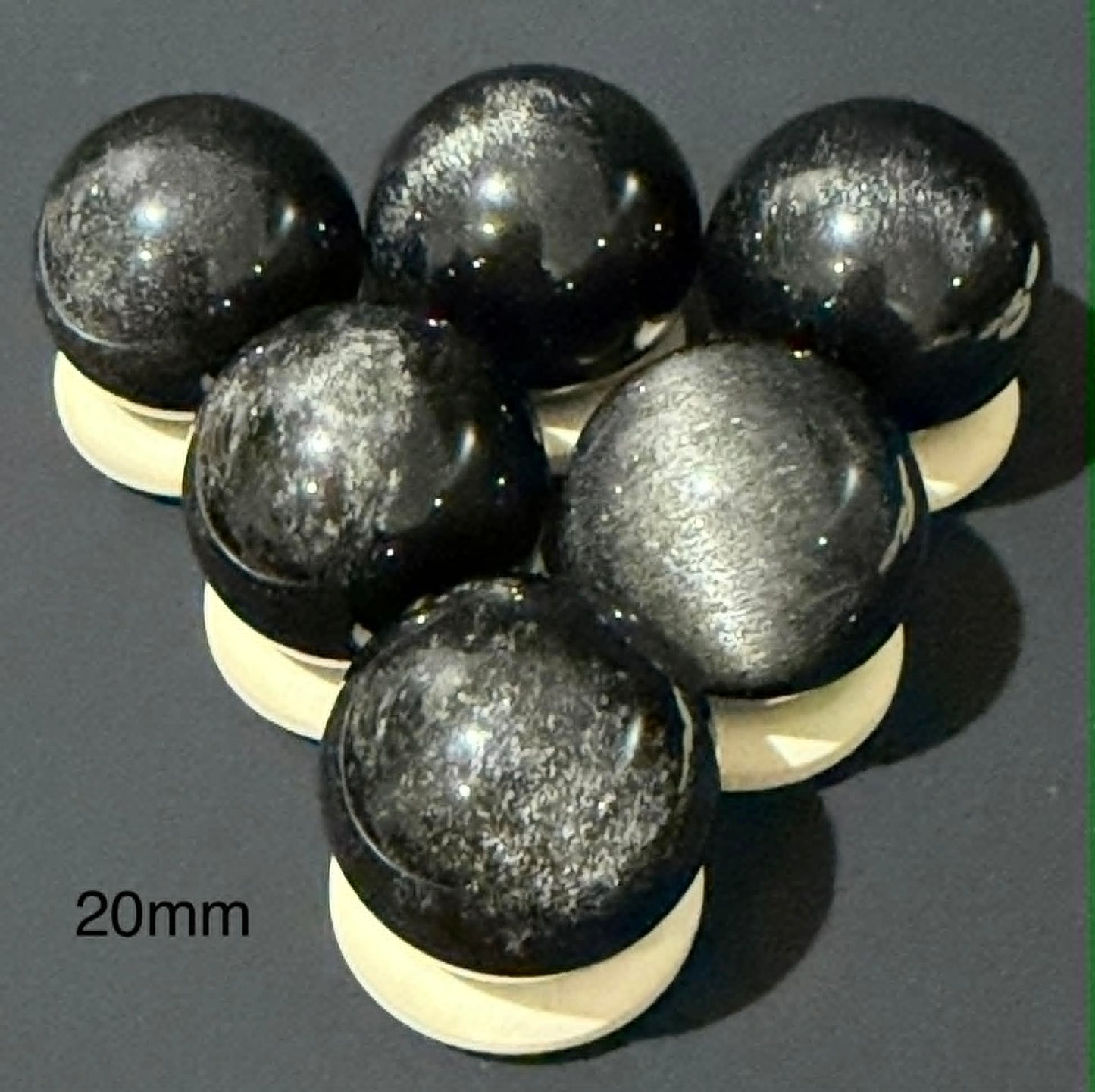 20mm Silver Obsidian Sphere