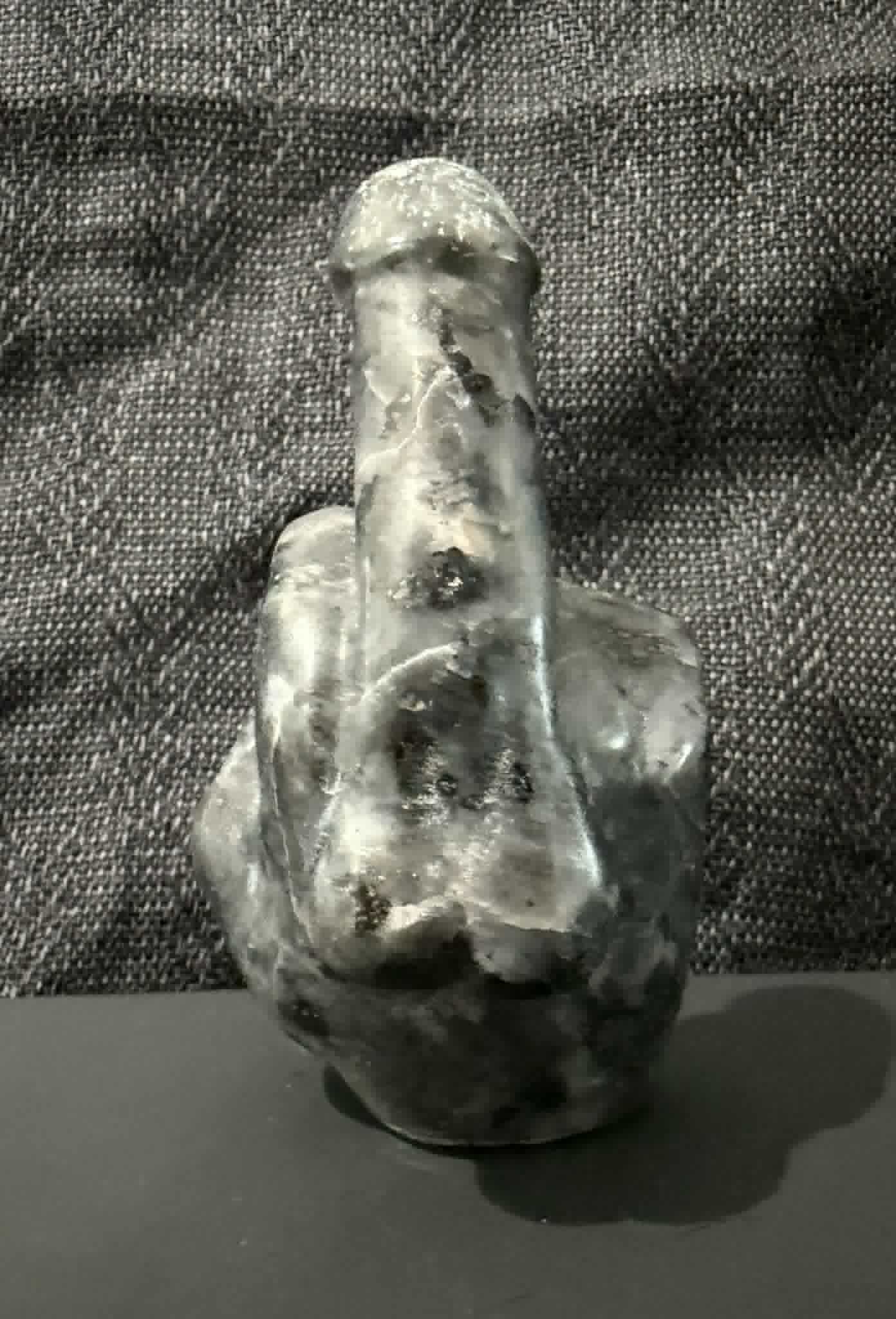 Larvikite Middle Finger Carving
