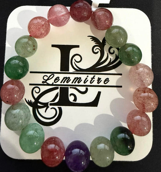 Multi Strawberry Quartz Bracelet