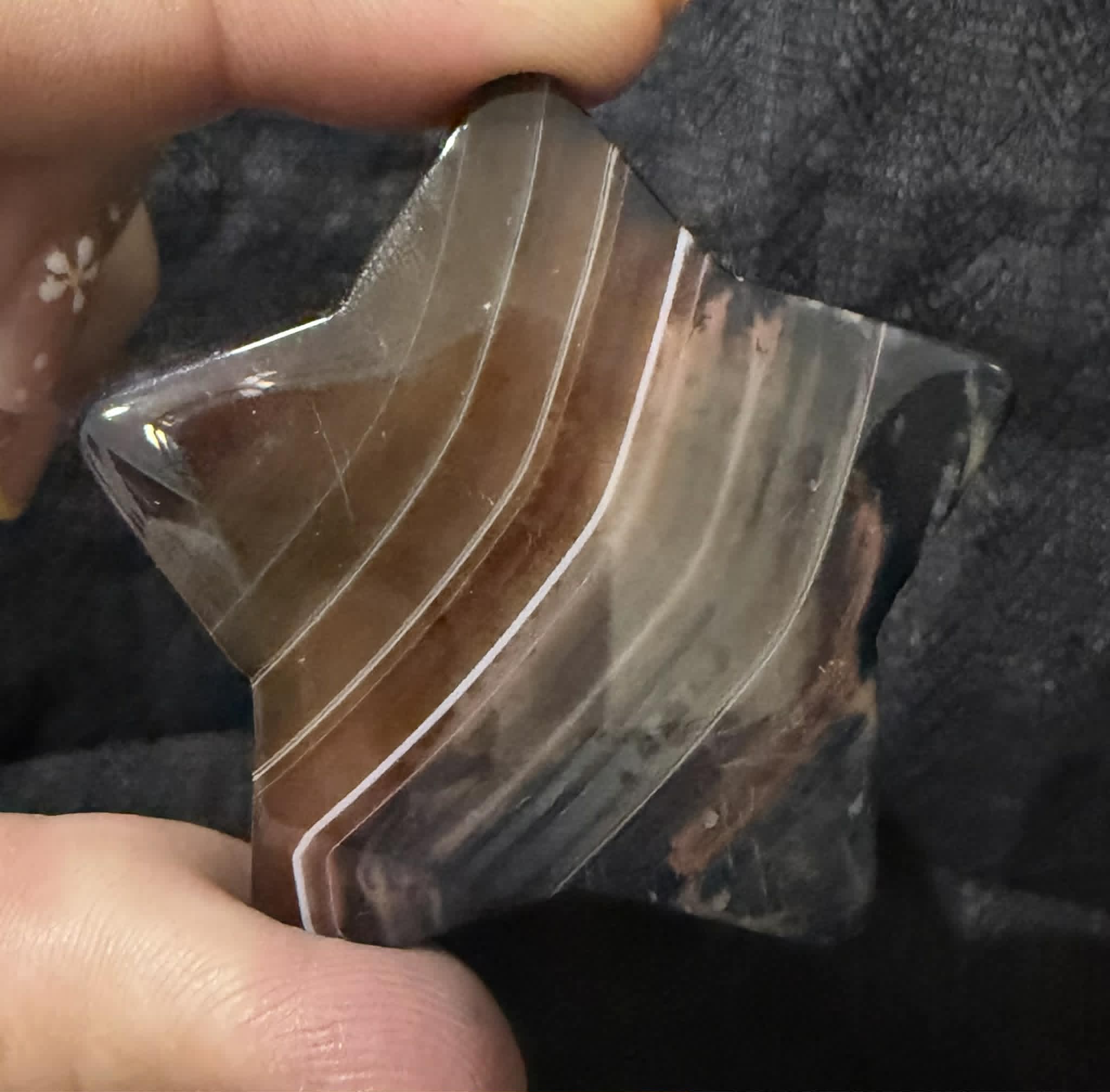 Botswana Agate Star and Moon Carvings