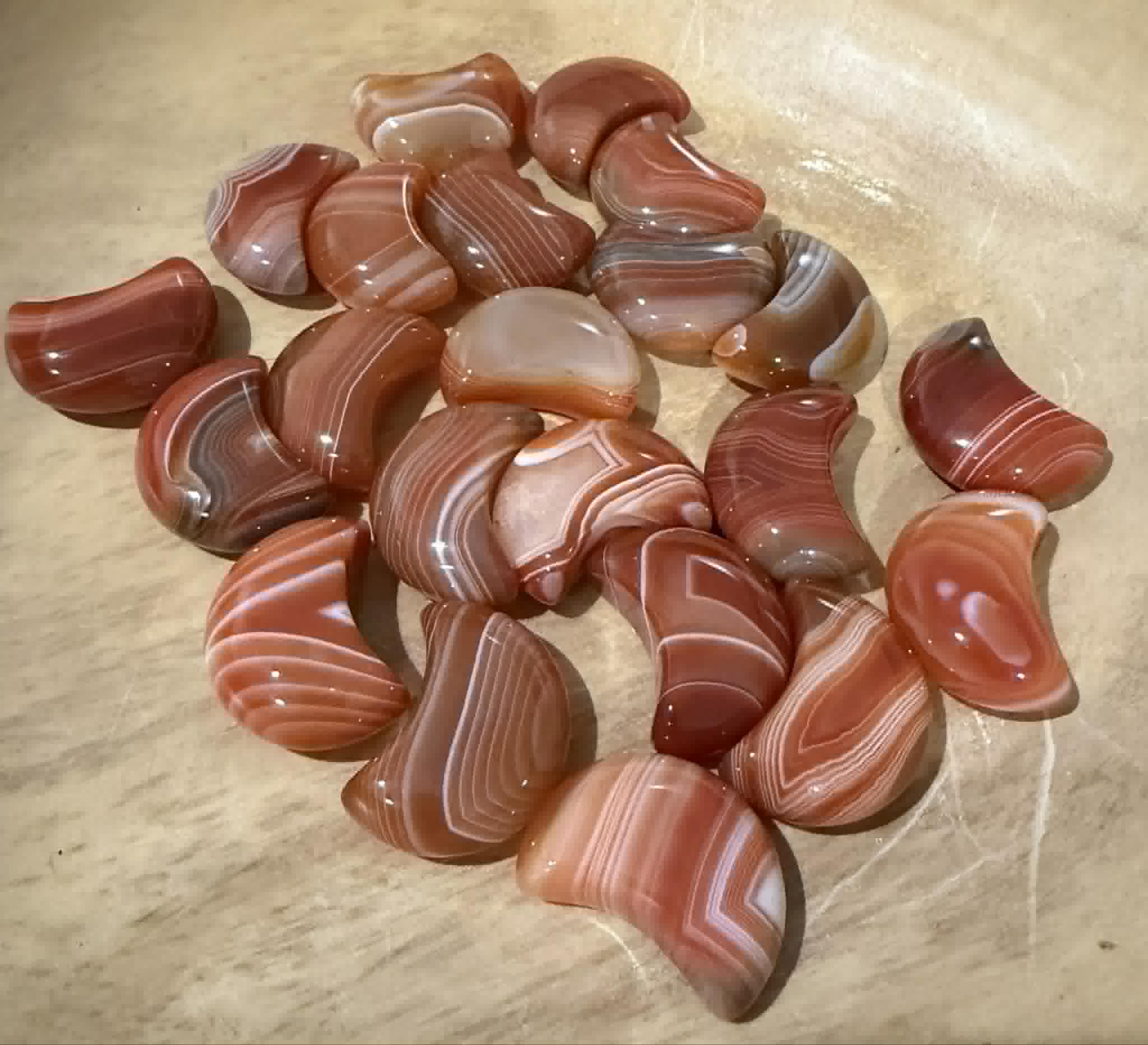 Sardonyx Moon Carvings