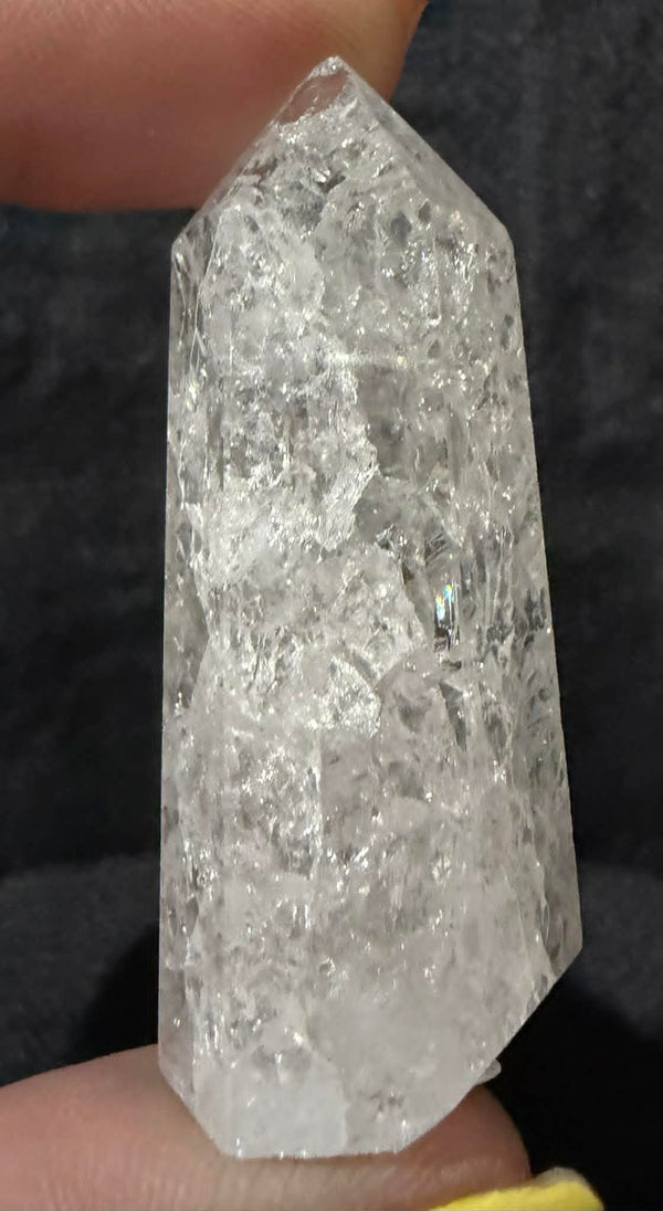 High-Quality Clear Quartz Tower with Rainbow