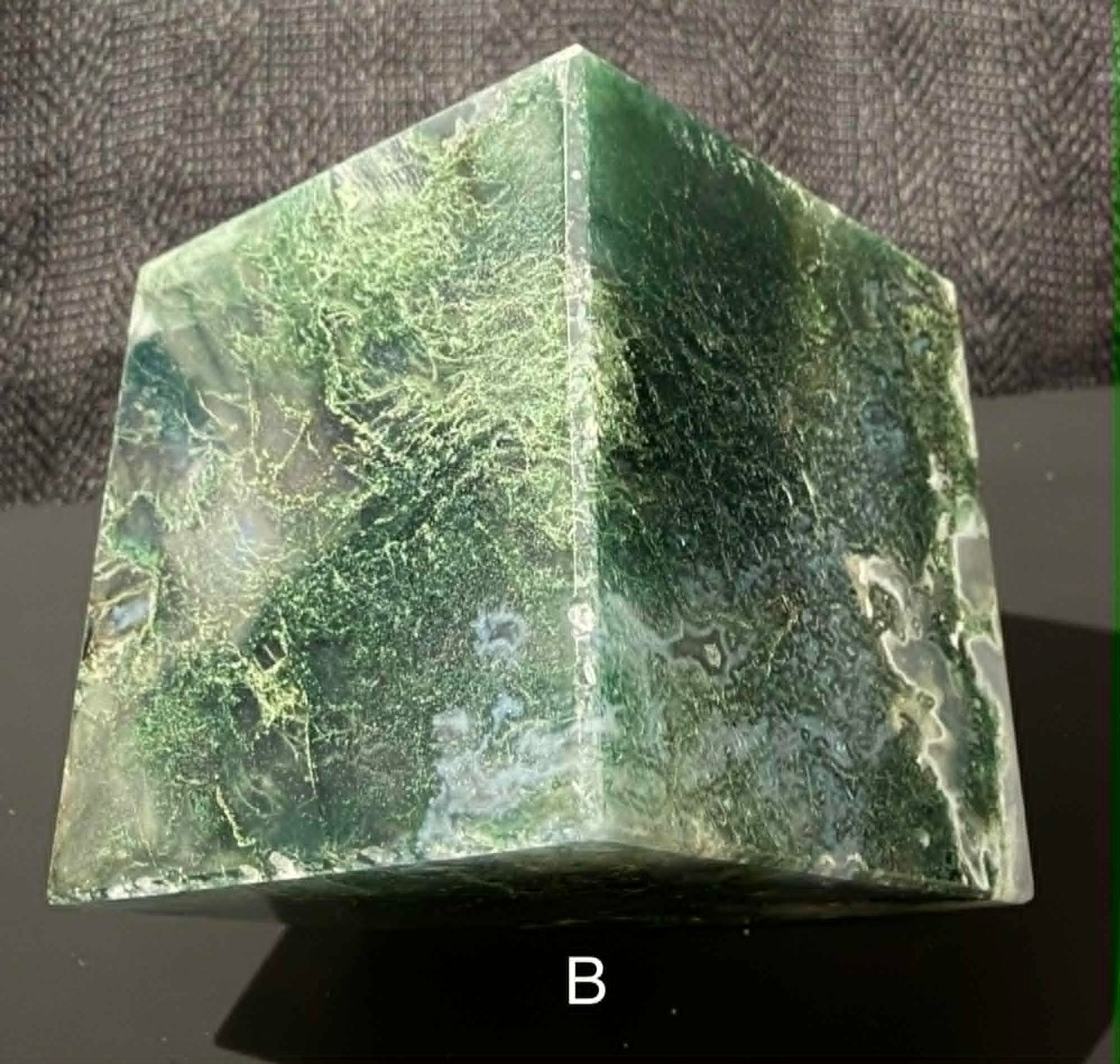 Moss Agate Cubes Self Standing