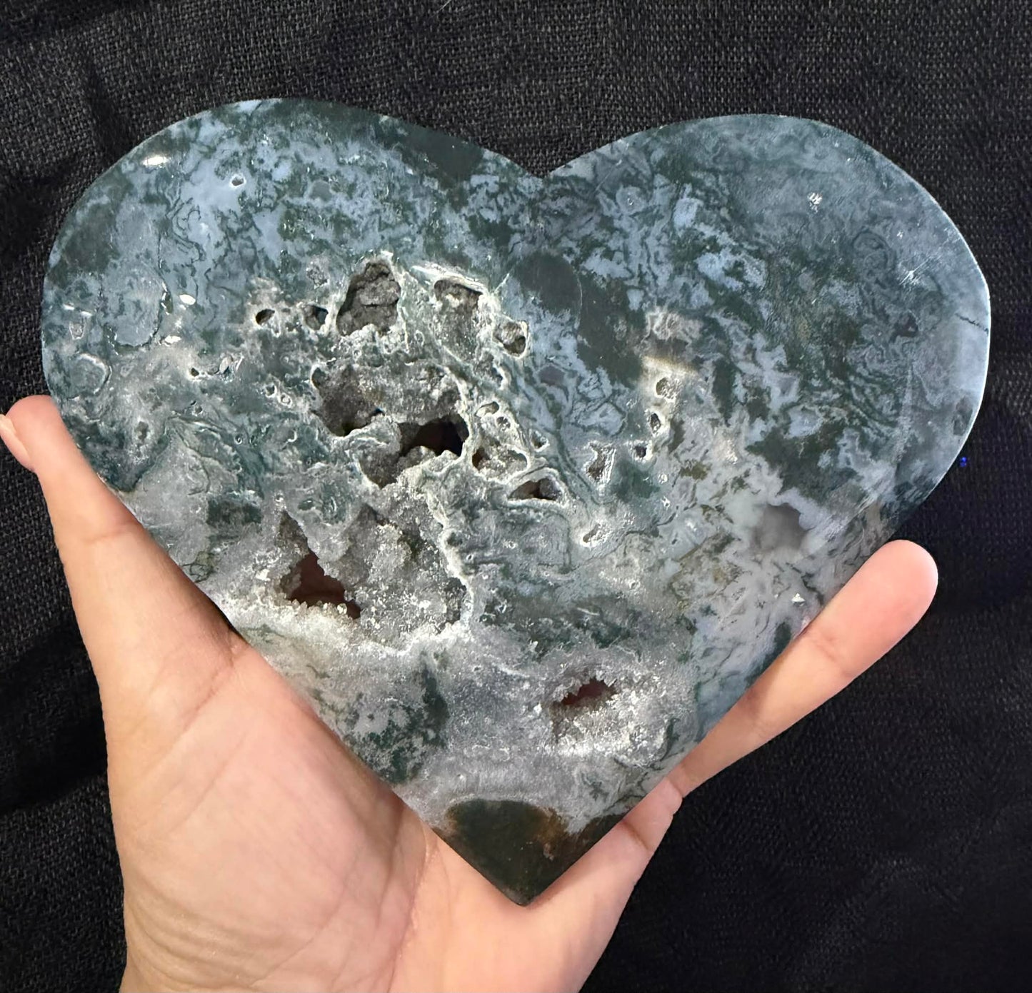 Moss Agate Hearts