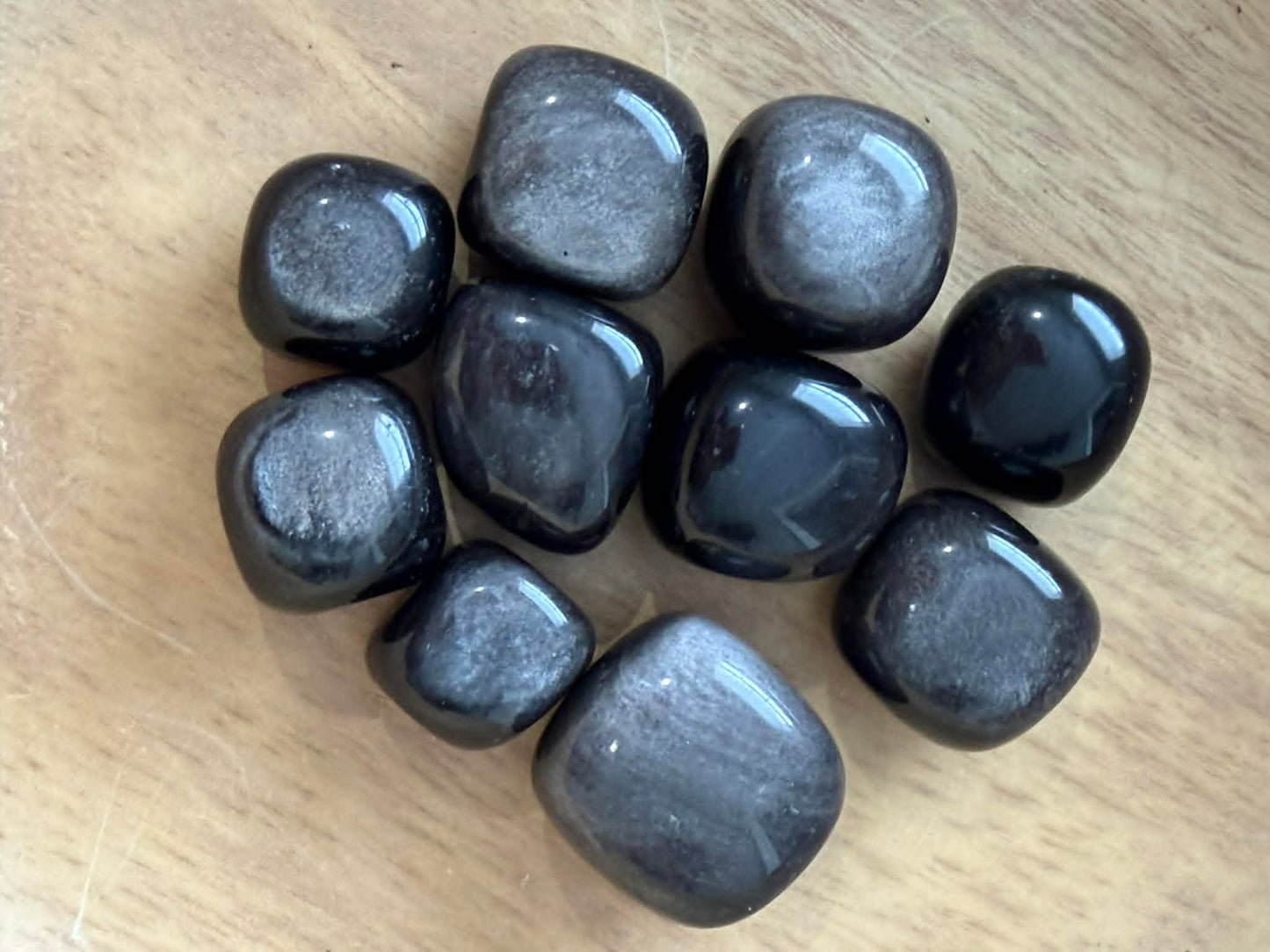 Silver Obsidian Tumbles