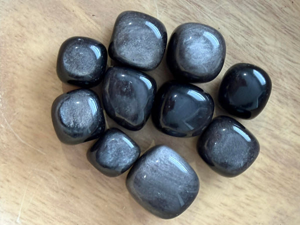 Silver Obsidian Tumbles