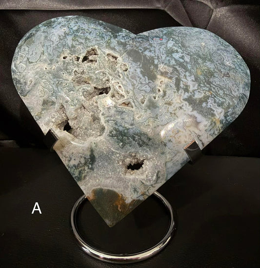 Moss Agate Hearts