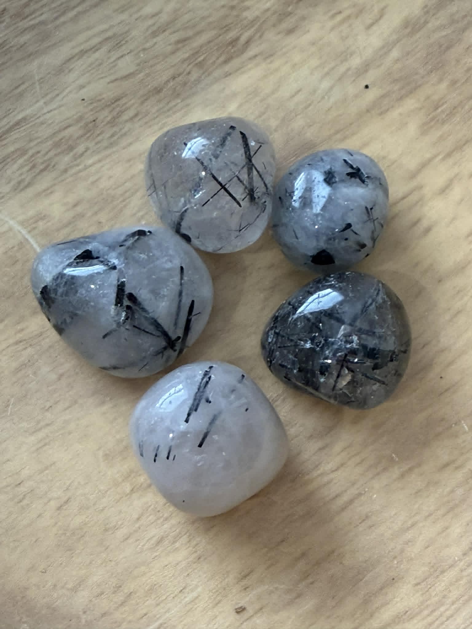 Black Rutile Quartz Tumbles