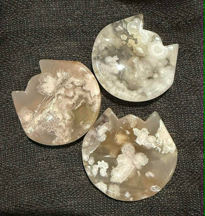 Flower Agate Bowl / Sphere Holder