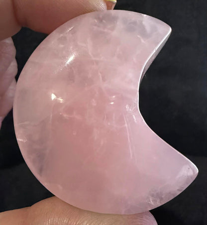 Rose Quartz Star and Moon Carvings