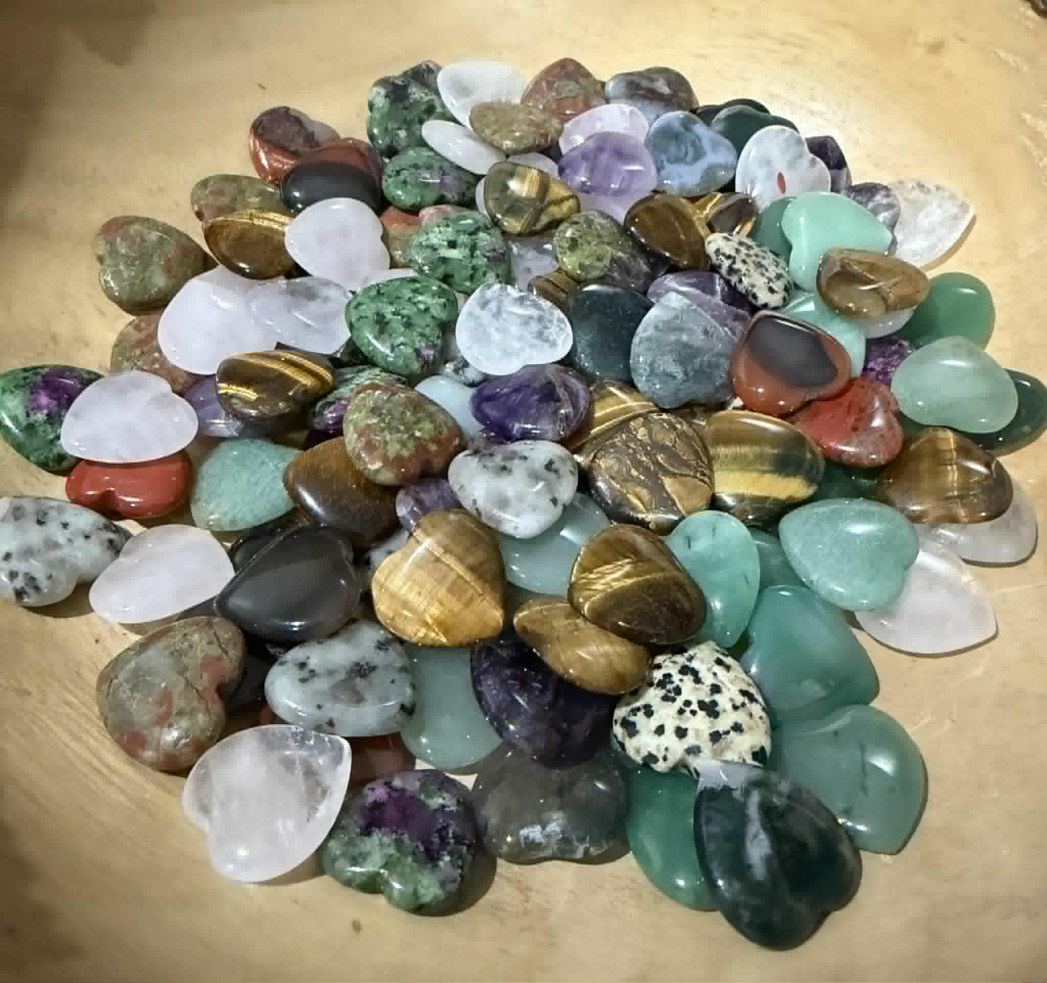 Small Crystal Heart Carvings