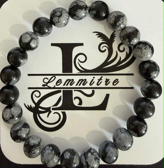 Snowflake Obsidian Bracelet