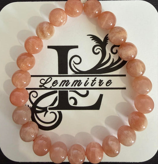 Peach Moonstone Crystal Bracelet