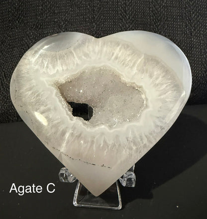 Druzy Agate Heart