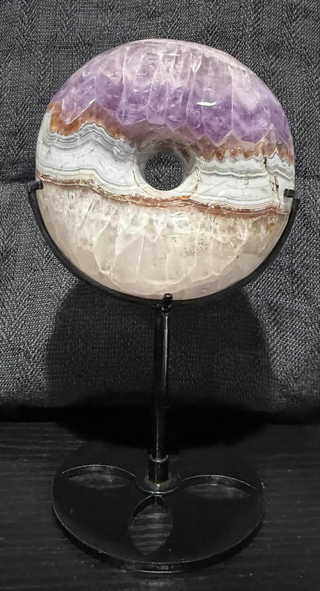 Amethyst Agate Donut with Stand