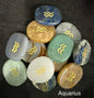 Crystal Palm Stones with Zodiac Symbols