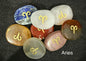 Crystal Palm Stones with Zodiac Symbols