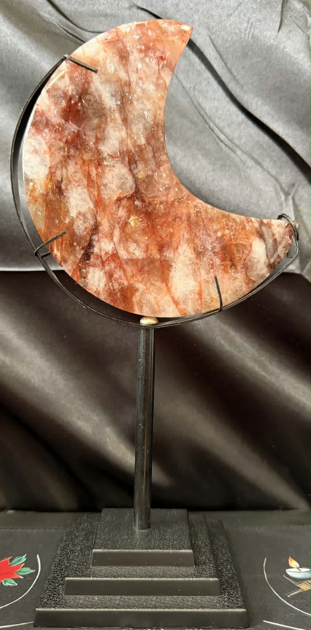 Fire Quartz Moon with Stand