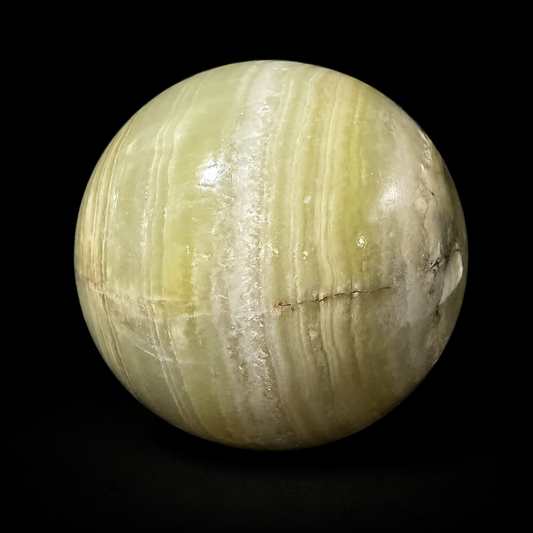 Green Banded Calcite Sphere