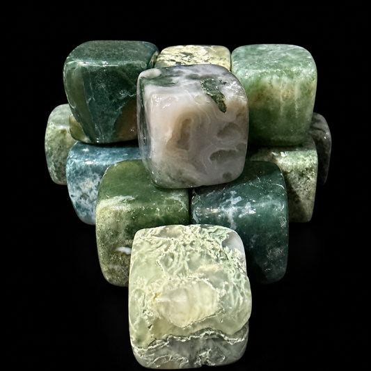 Moss Agate Mini Cubes