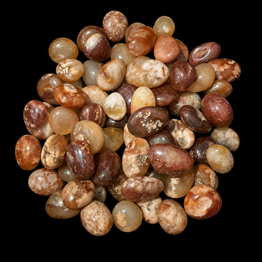 Orange Carnelian Flower Agate Tumbles