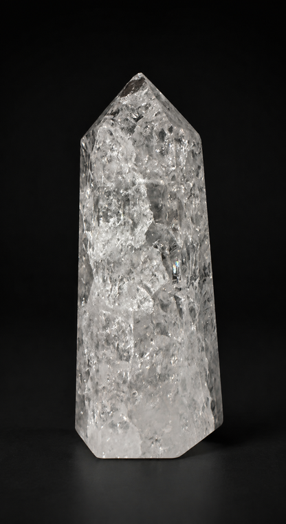 High-Quality Clear Quartz Tower with Rainbow