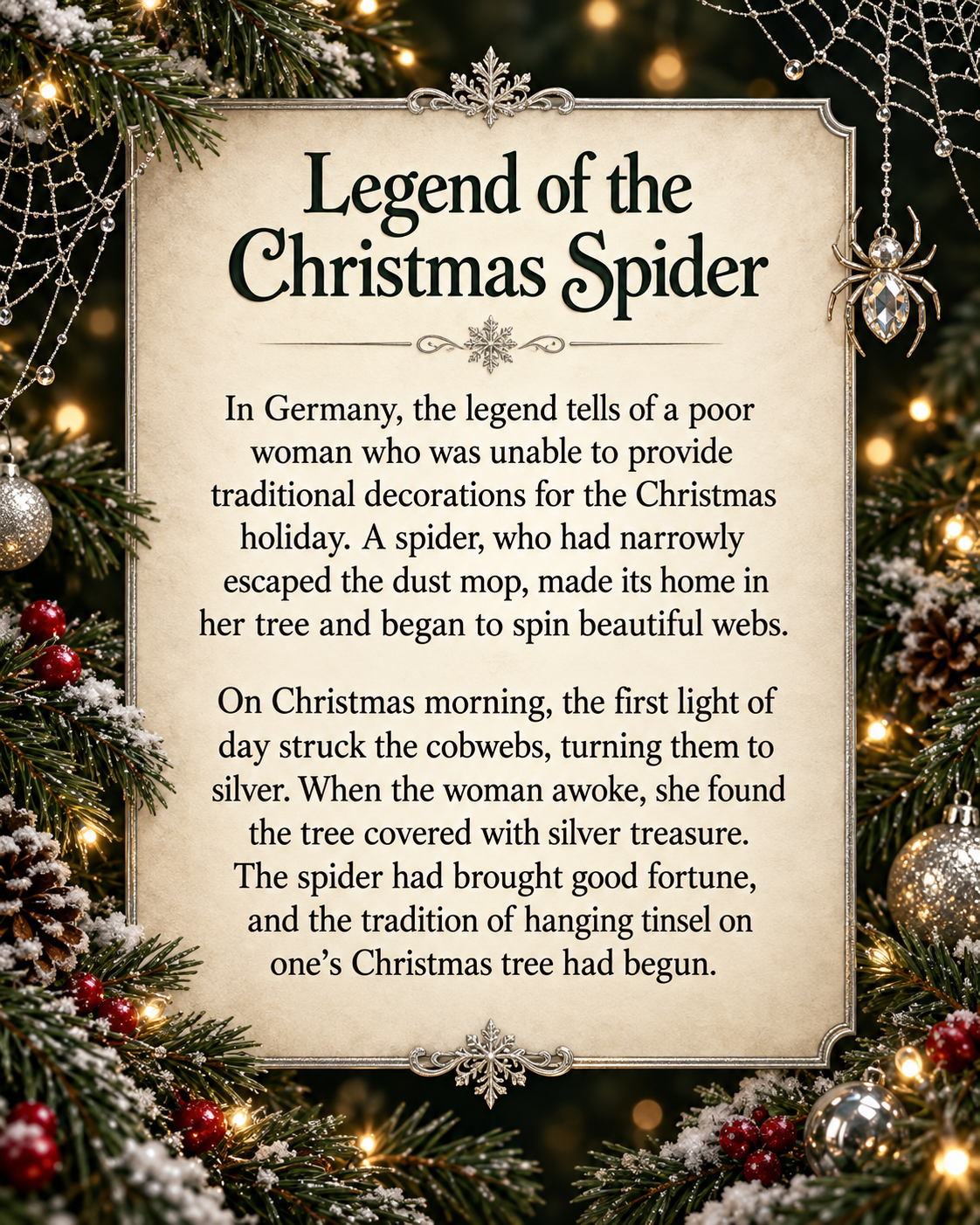 Handmade Christmas Spider Ornament