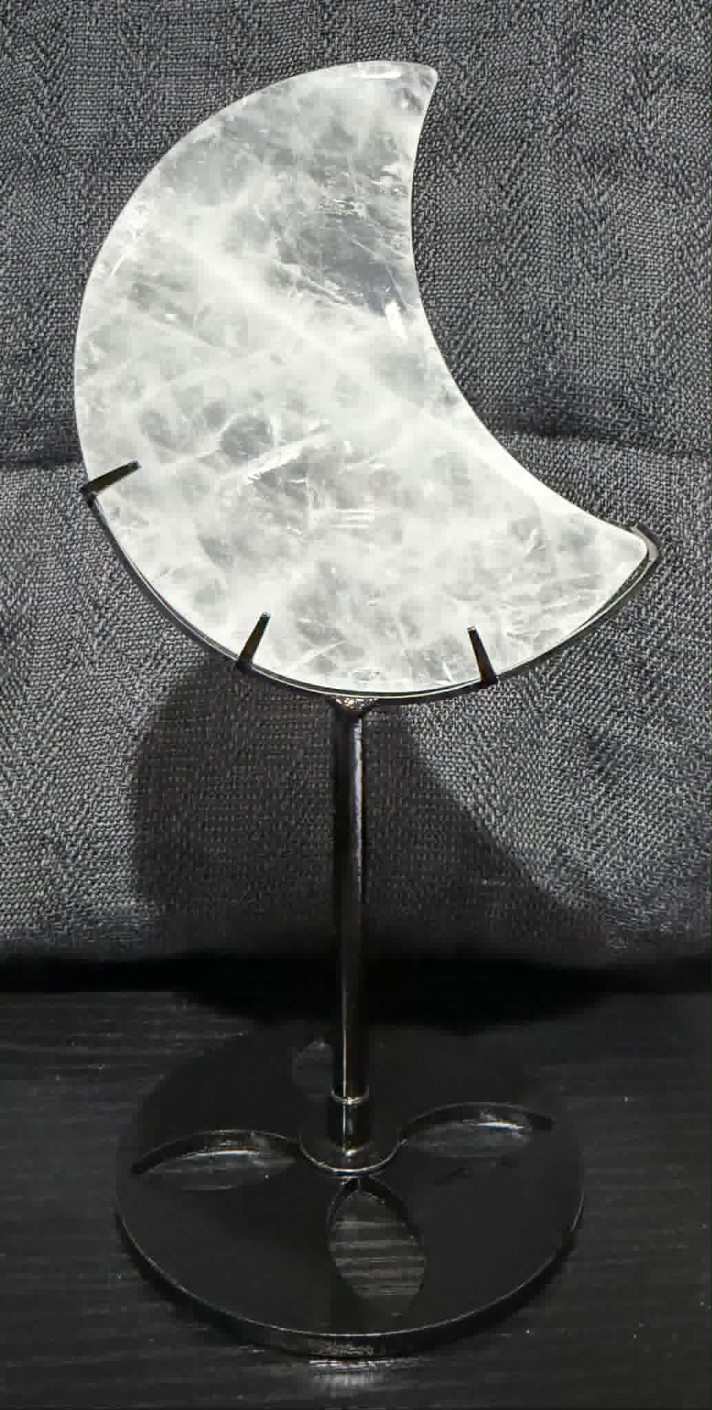 Clear Quartz Moon with Stand