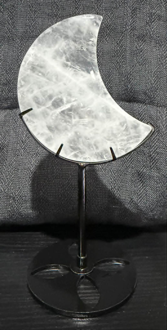 Clear Quartz Moon with Stand