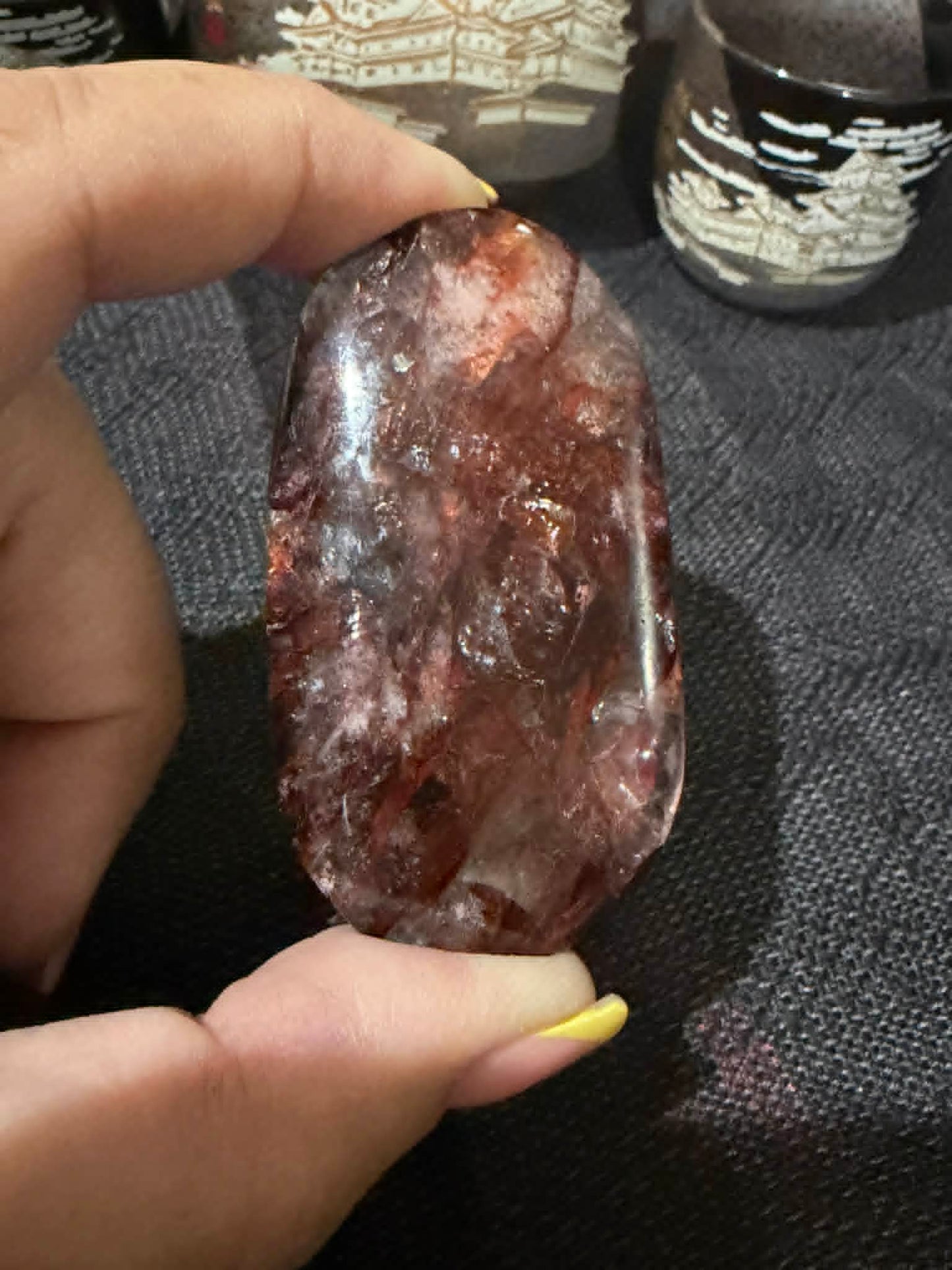 Fire Quartz Palm Stone