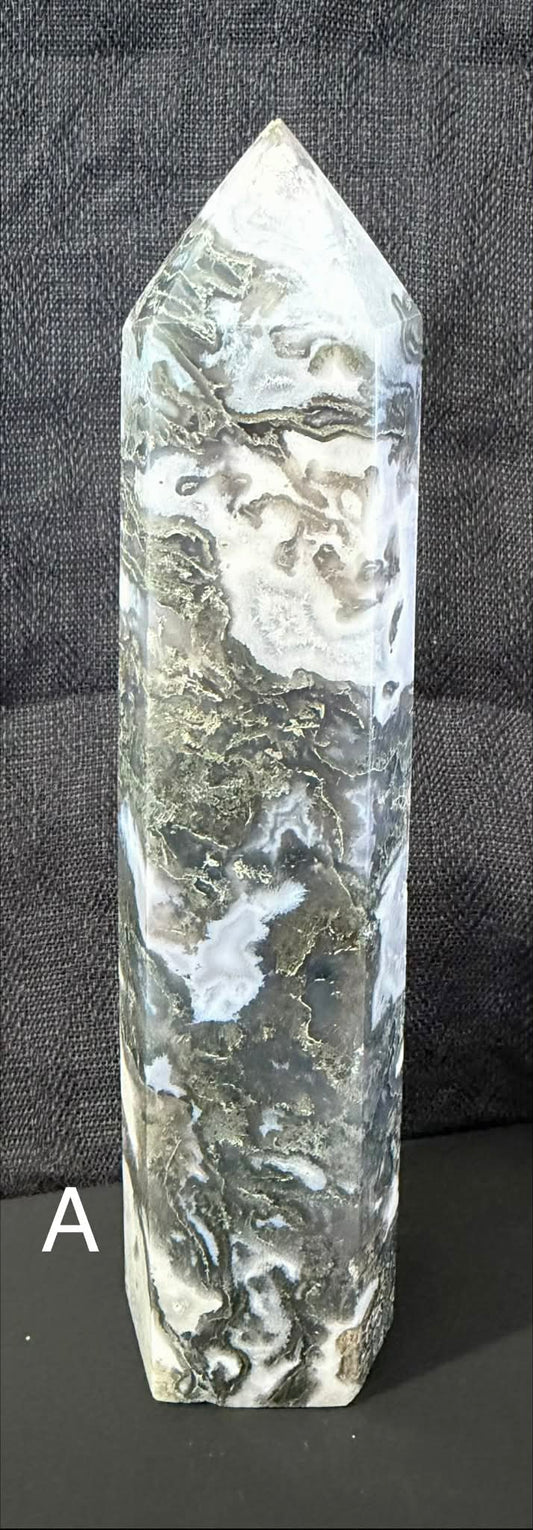 Moss Agate Large Towers