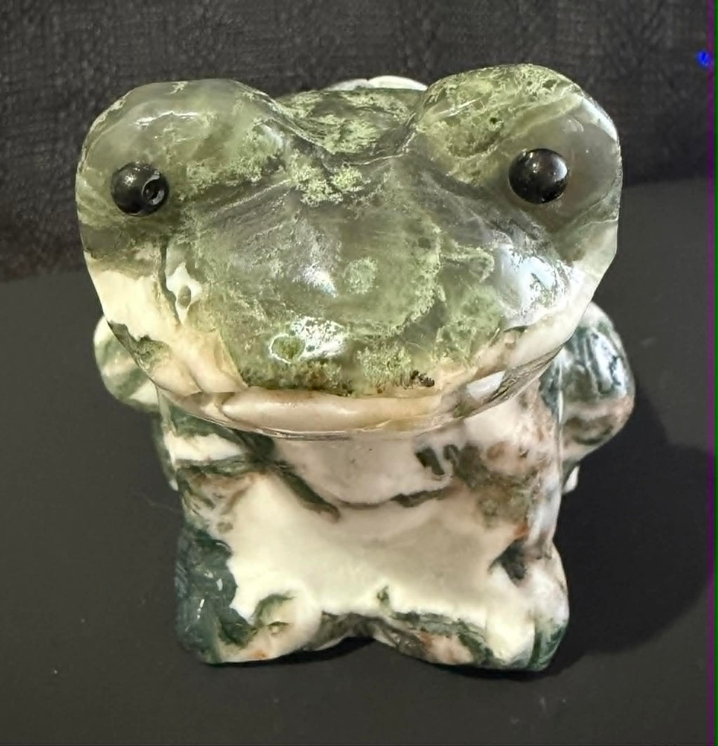 Moss Agate Froggie