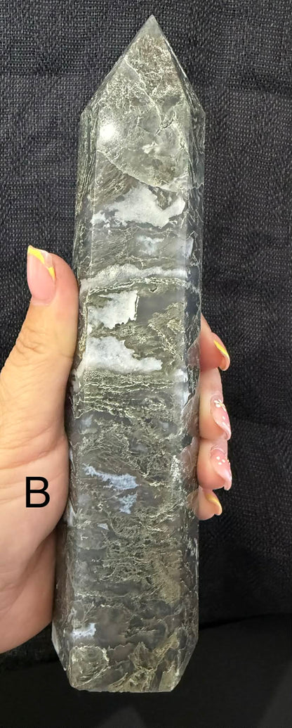 Moss Agate Large Towers
