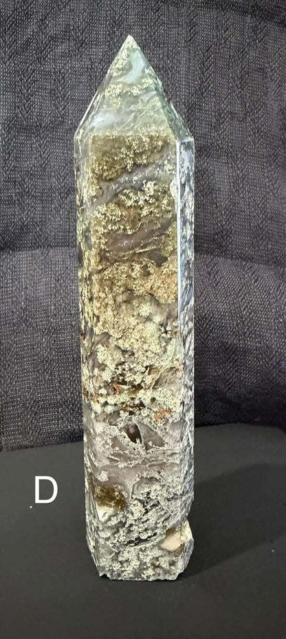 Moss Agate Large Towers