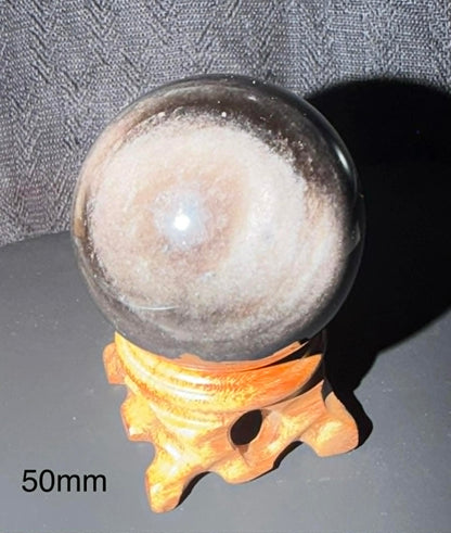 Silver Obsidian Sphere