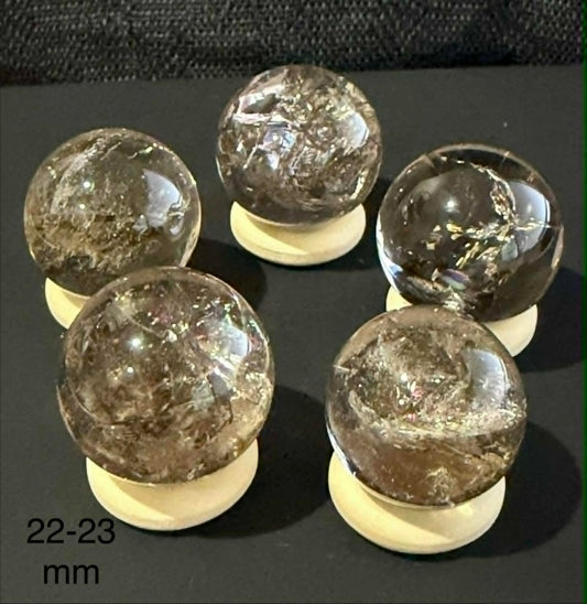 22-23mm Rainbow Smokey Quartz Sphere