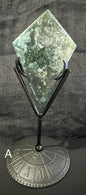 Moss Agate Diamond Shape with Stand