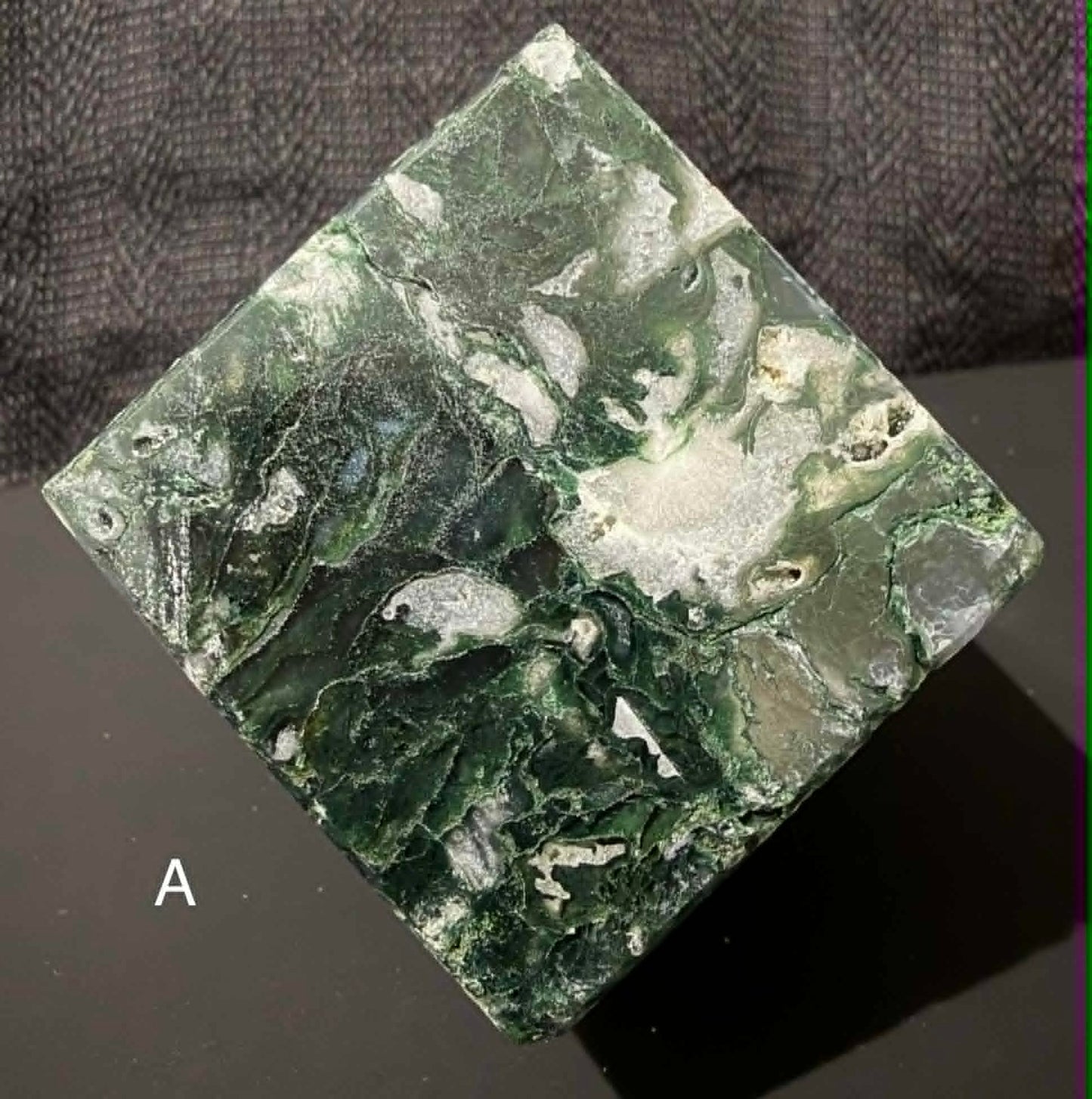 Moss Agate Cubes Self Standing