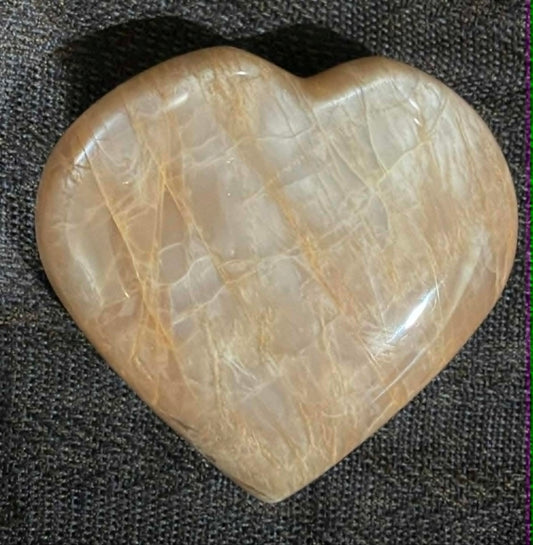 Peach Moonstone Heart