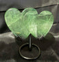 Double Fluorite Heart Carving with Stand