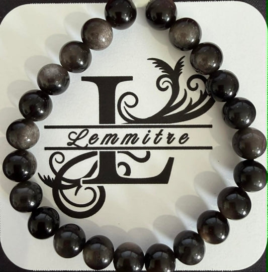 Silver Obsidian Crystal Bracelet