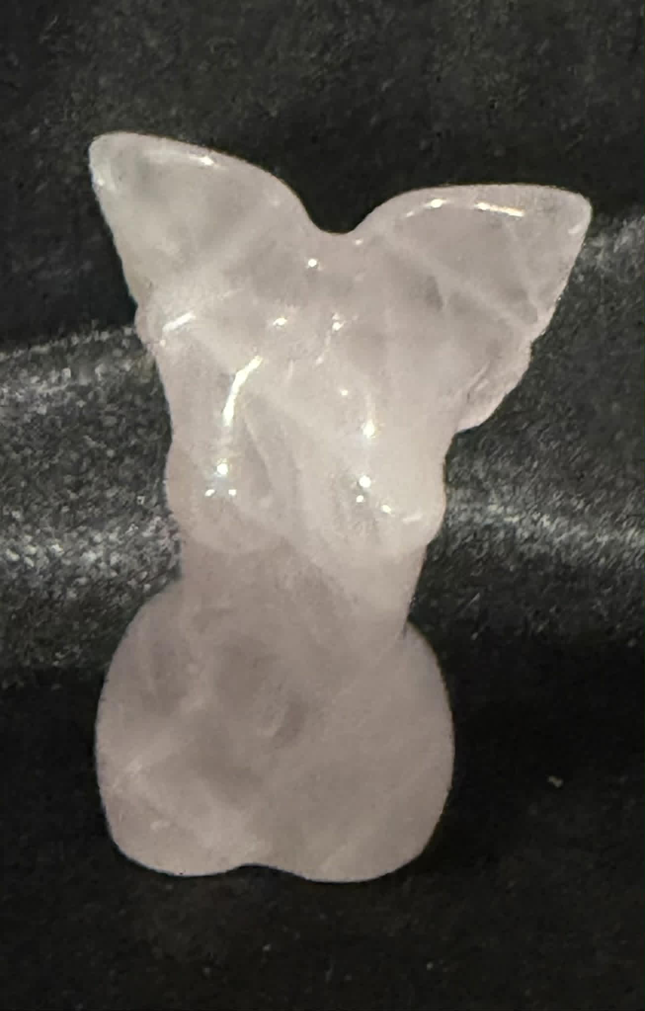 Rose Quartz Lady Body with Angel Wings Carving