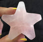 Rose Quartz Star and Moon Carvings