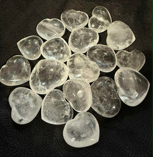 Clear Quartz Hearts