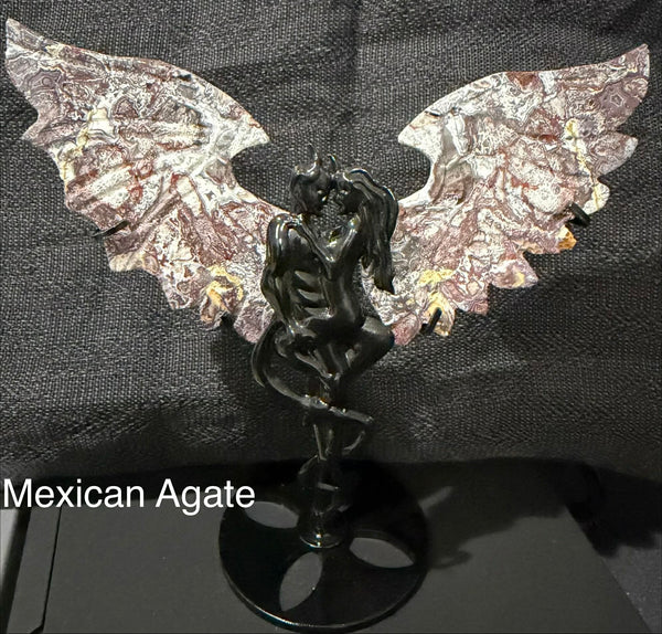 Angel & Devil Mexican Agate Wings