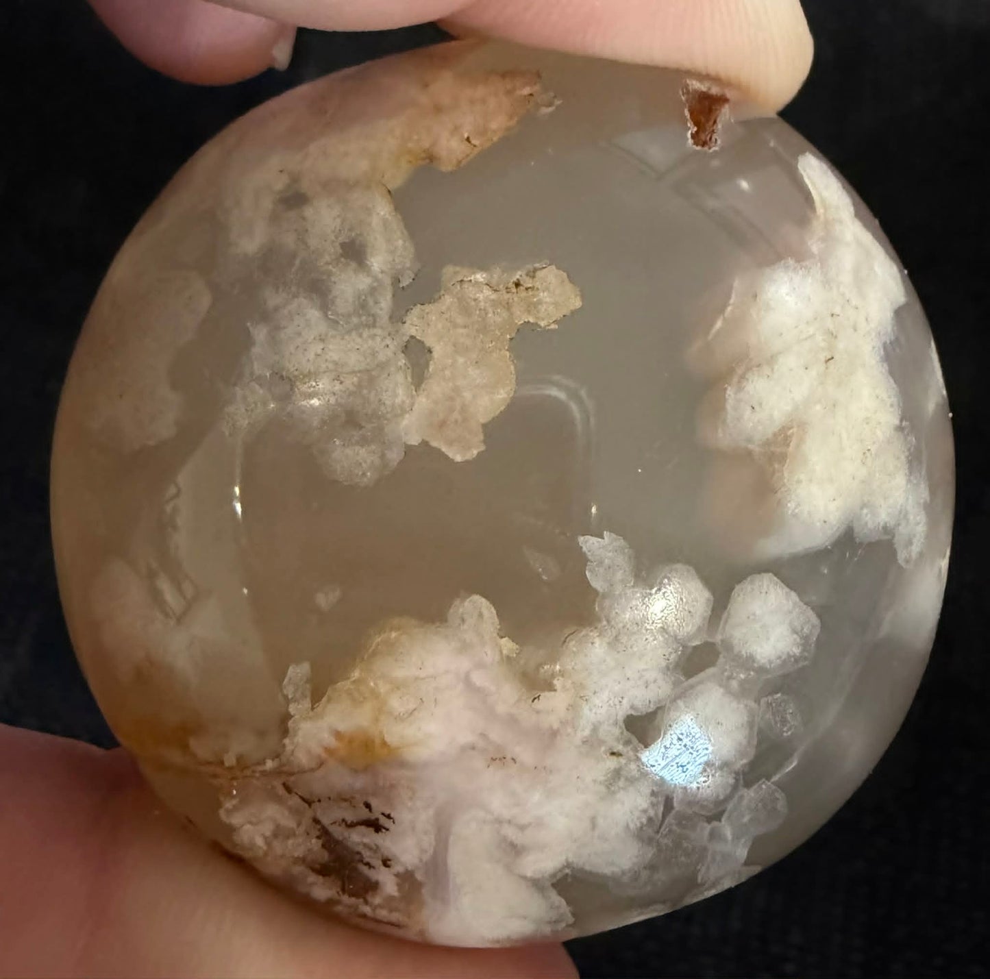 Flower Agate Palm Stone