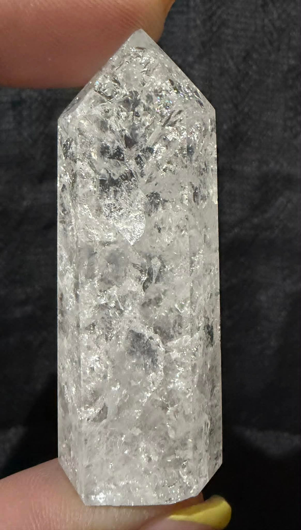 High-Quality Clear Quartz Tower with Rainbow