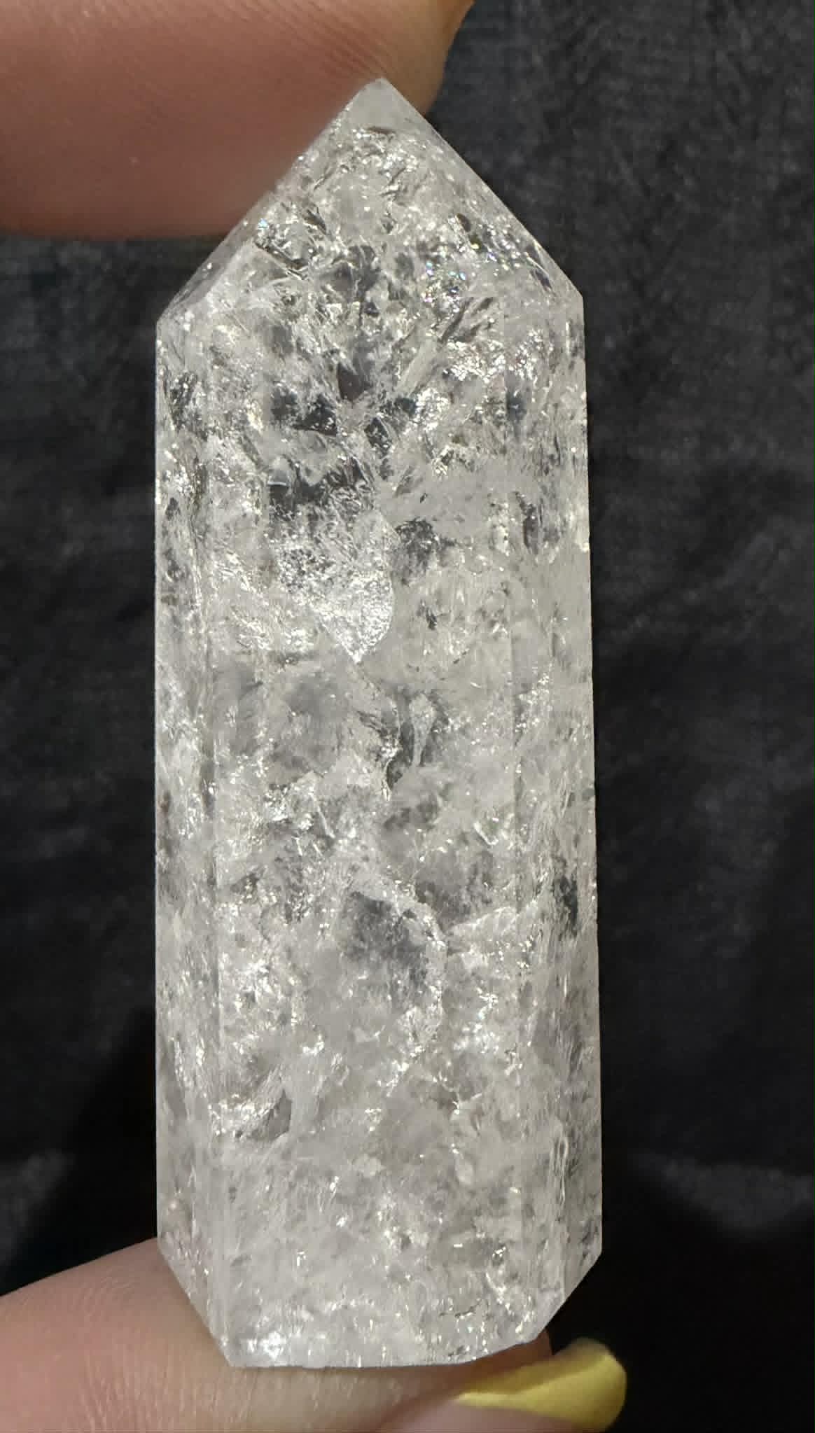 High-Quality Clear Quartz Tower with Rainbow